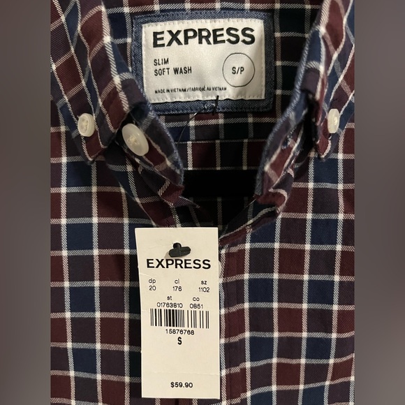 EXPRESS Mens Button Down Small Slim Fit - Picture 1 of 3